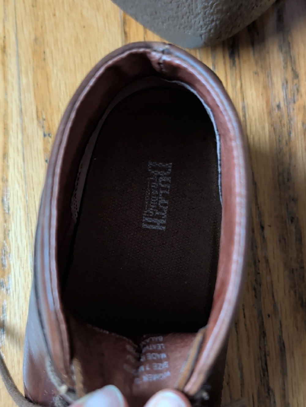 Duluth Trading Co Brown Leather Ankle Booties with Lace - Picture 4 of 6